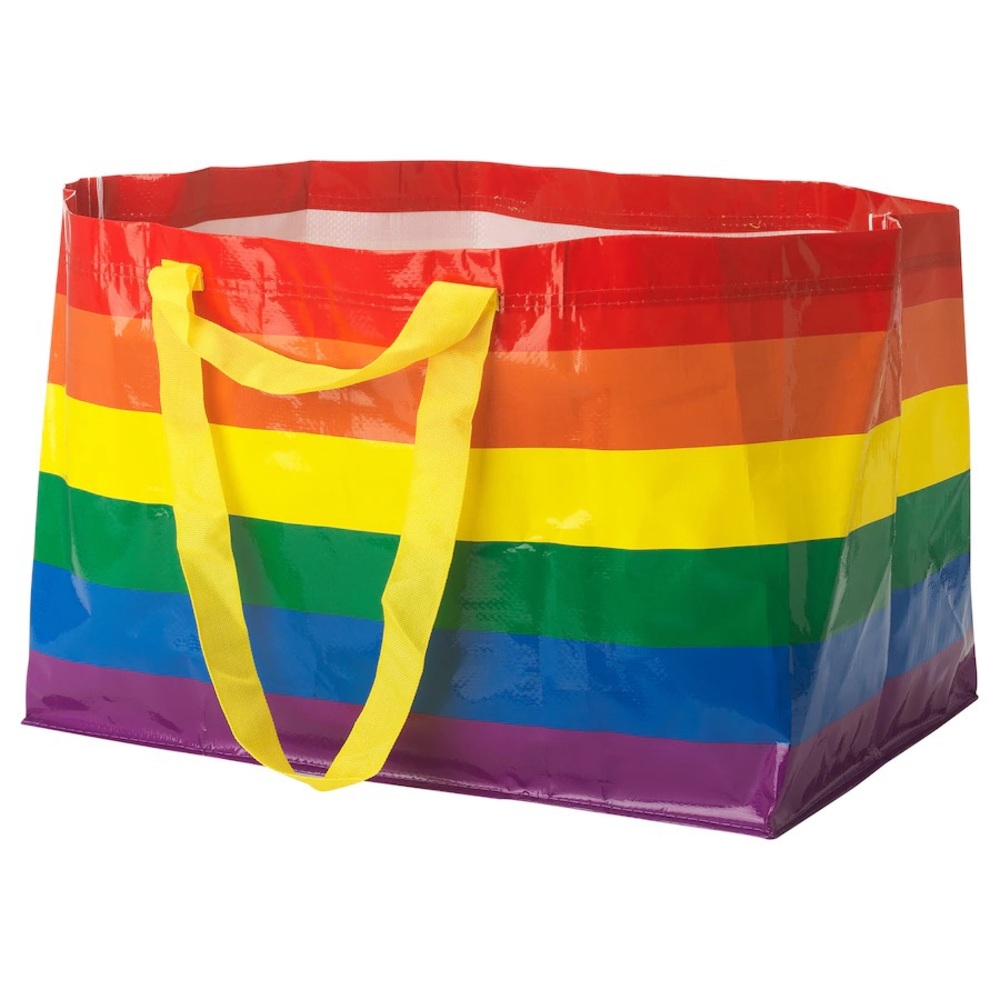 Set of 2 - IKEA FRAKTA Rainbow Shopping Tote Pride Bag Large 21x14" Limited